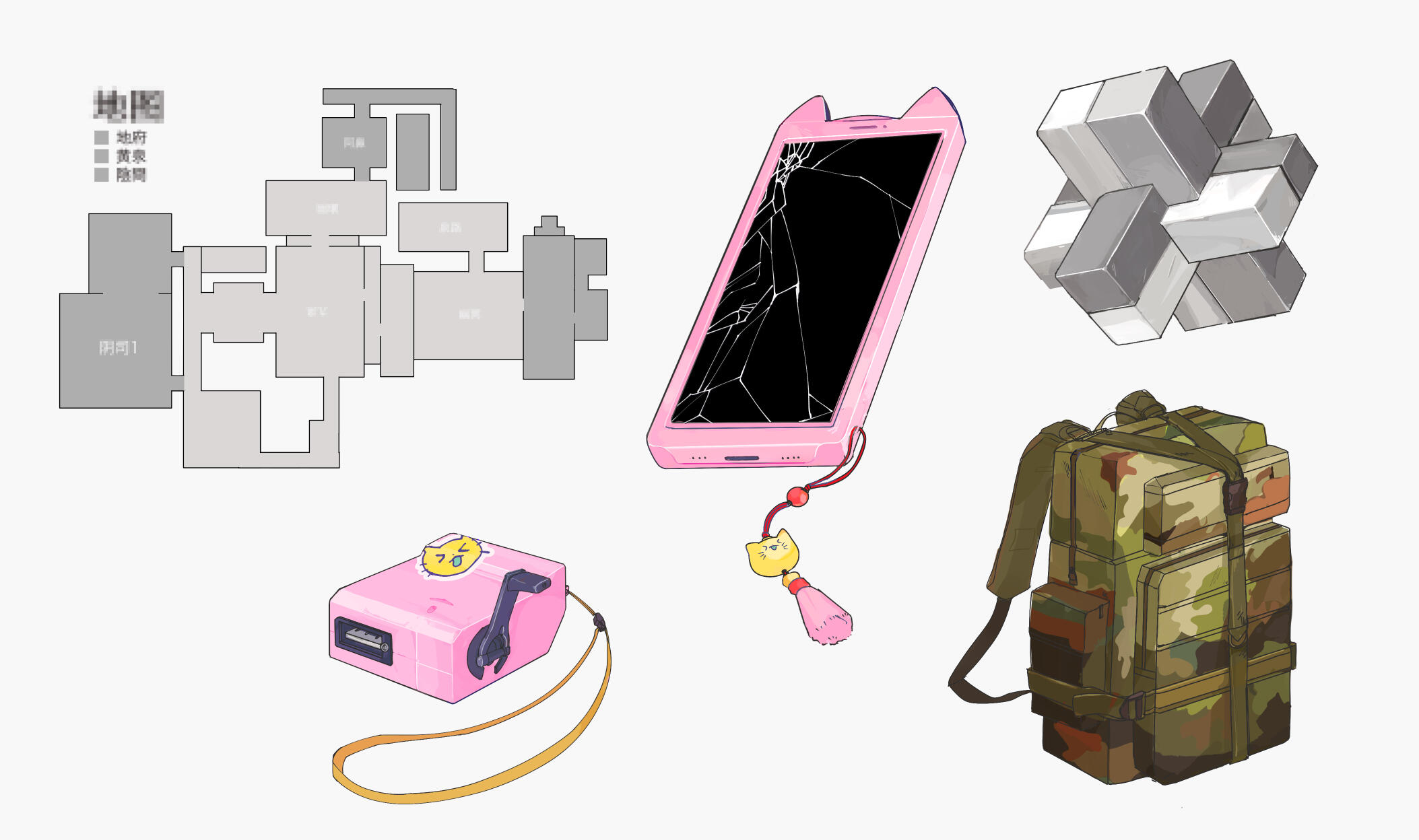 Item cut-ins for The Final Prize is Soup, an award-winning horror romance visual novel released for the 2023 Spooktober Game Jam.